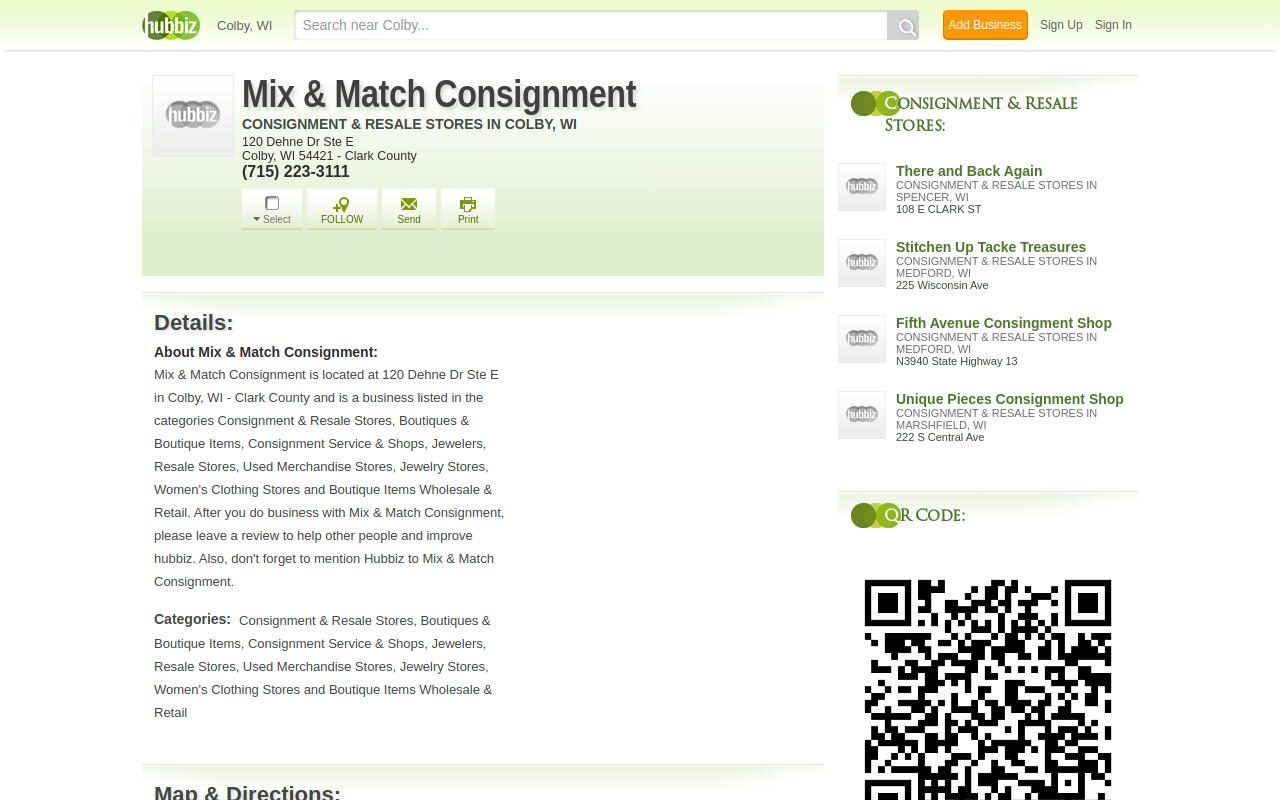 Mix & Match Consignment website preview