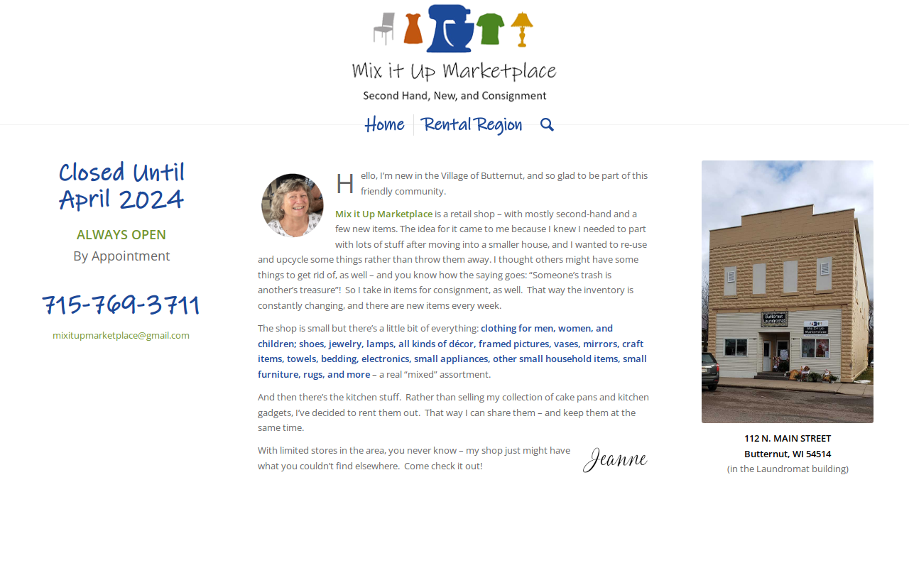 Mix it Up Marketplace website preview