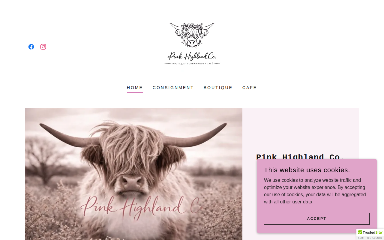 Pink Highland Consignment & Boutique of Holcombe website preview
