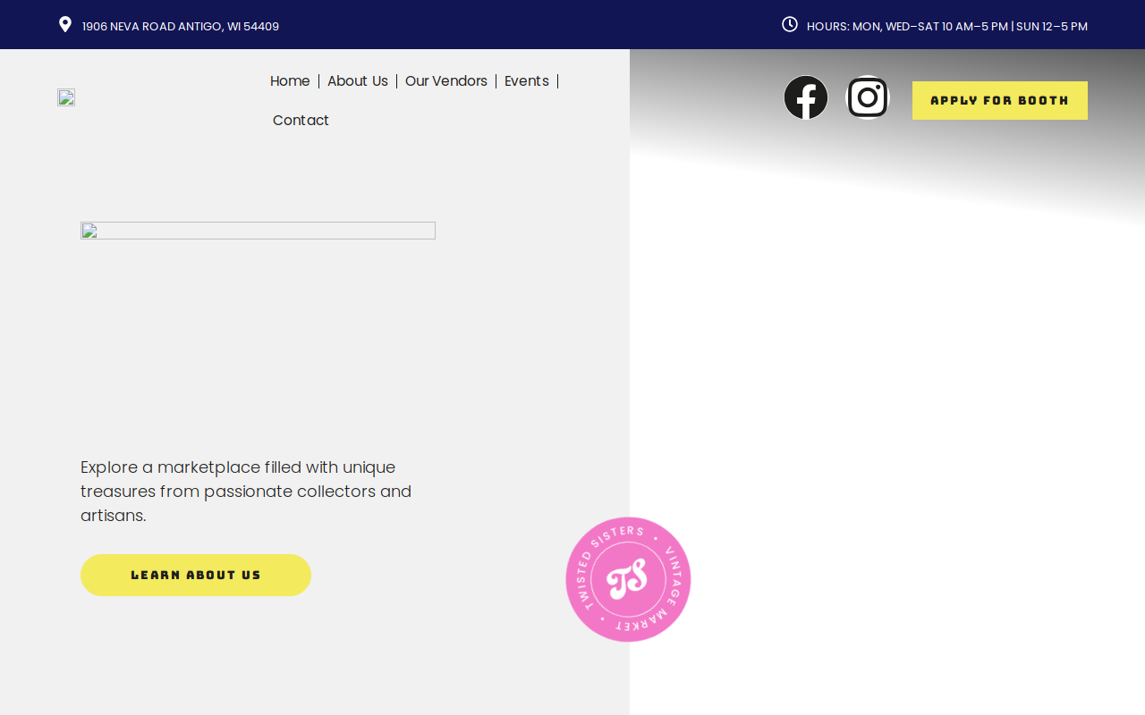 Twisted Sisters Marketplace website preview
