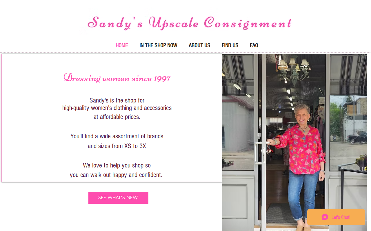Sandy's Upscale Consignment website preview