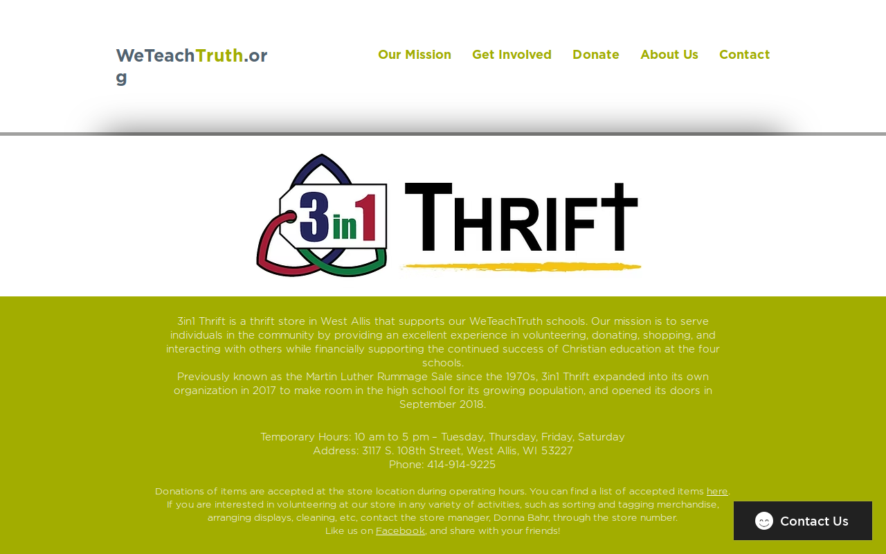 3 In 1 Thrift website preview
