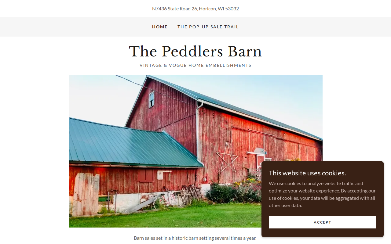 The Peddlers Barn website preview
