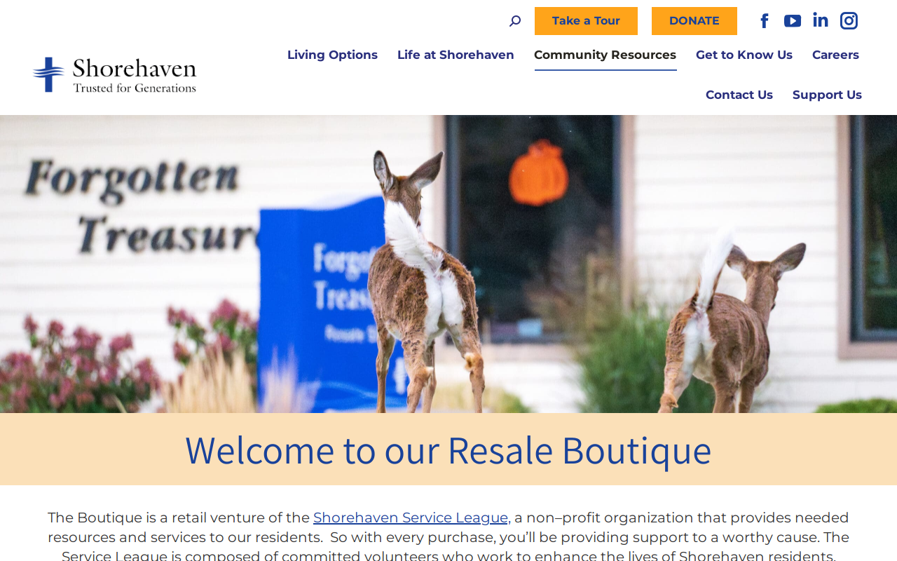 The Forgotten Treasures Resale Shop website preview