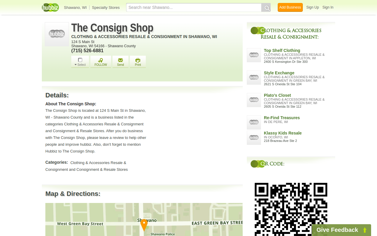 The Consign Shop website preview