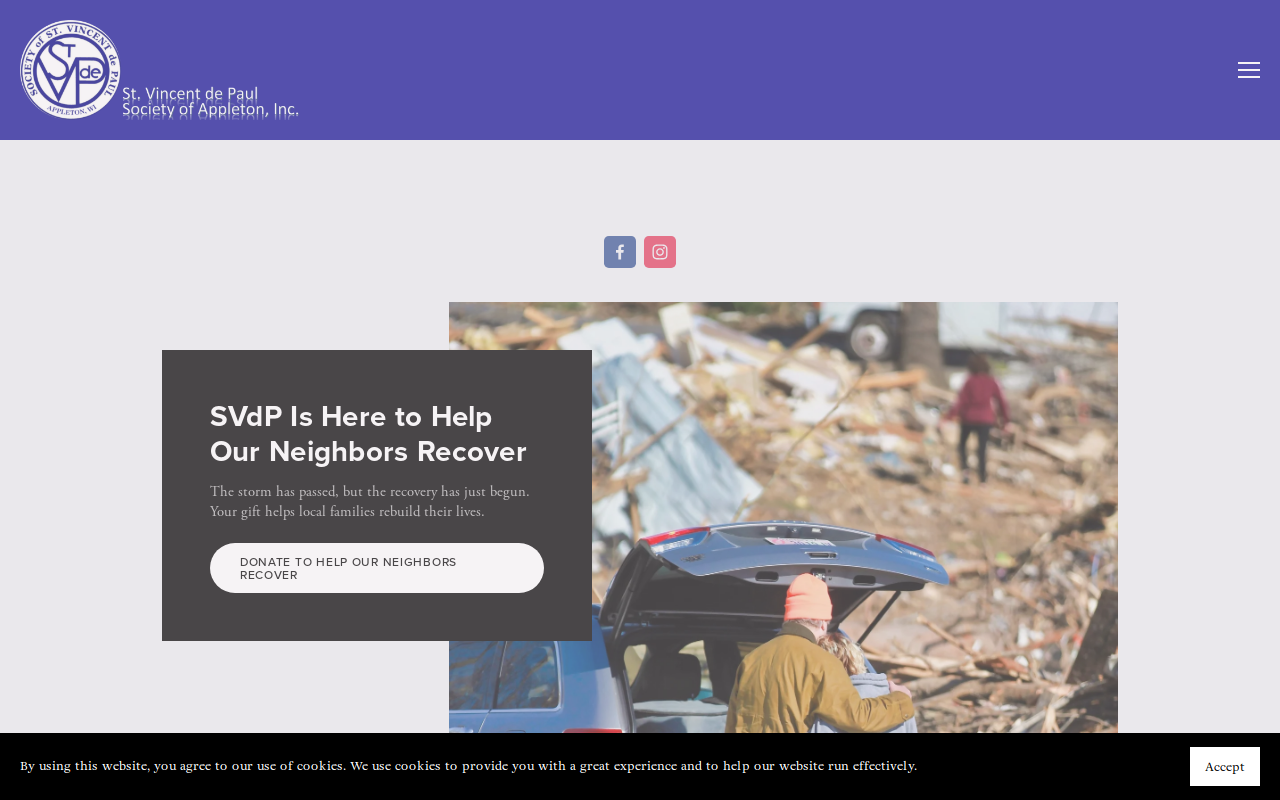 St. Vincent De Paul Appleton College Ave. website preview