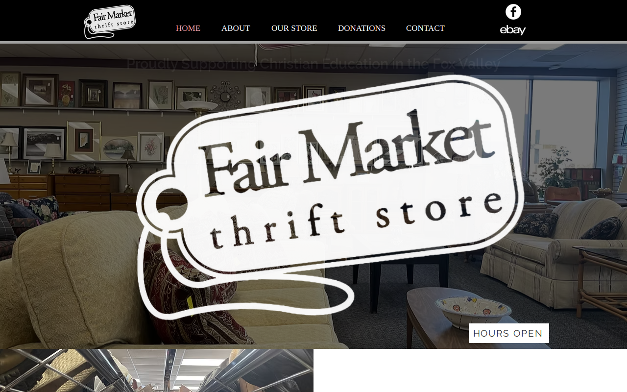 Fair Market Thrift Store website preview