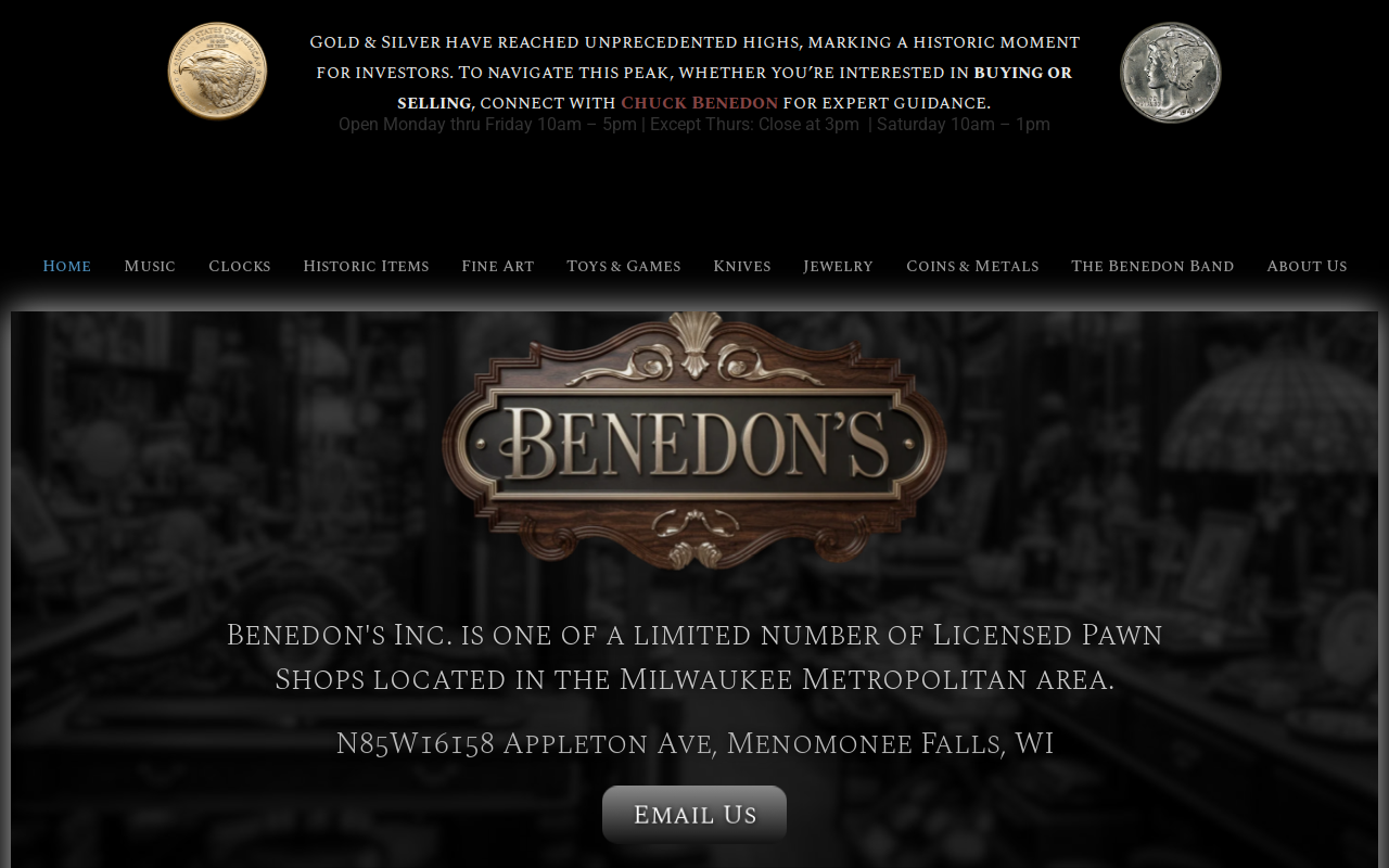 Benedon's Inc website preview