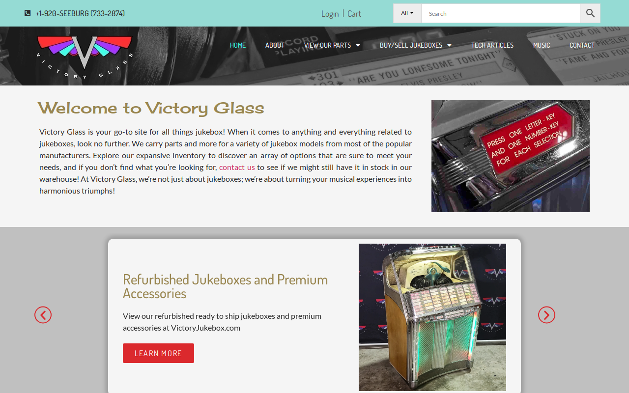 Victory Glass website preview