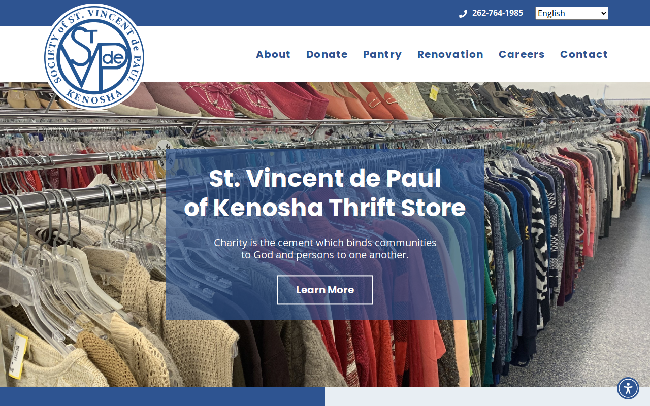 St Vincent de Paul Kenosha Thrift Store website preview
