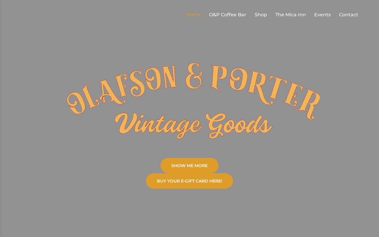 Olafson & Porter Vintage Goods website preview