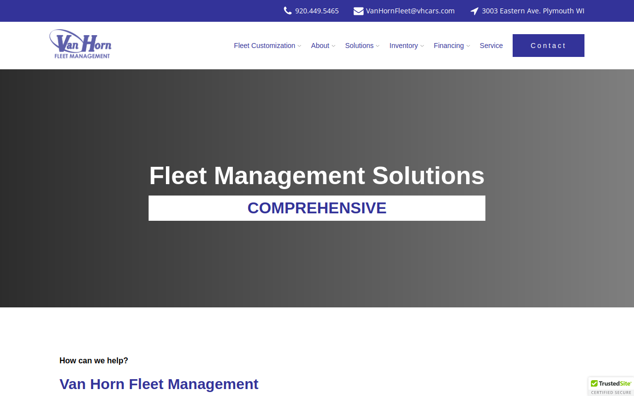 Van Horn Fleet Management website preview
