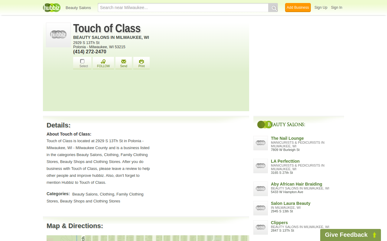 Marlene's Touch of Class website preview