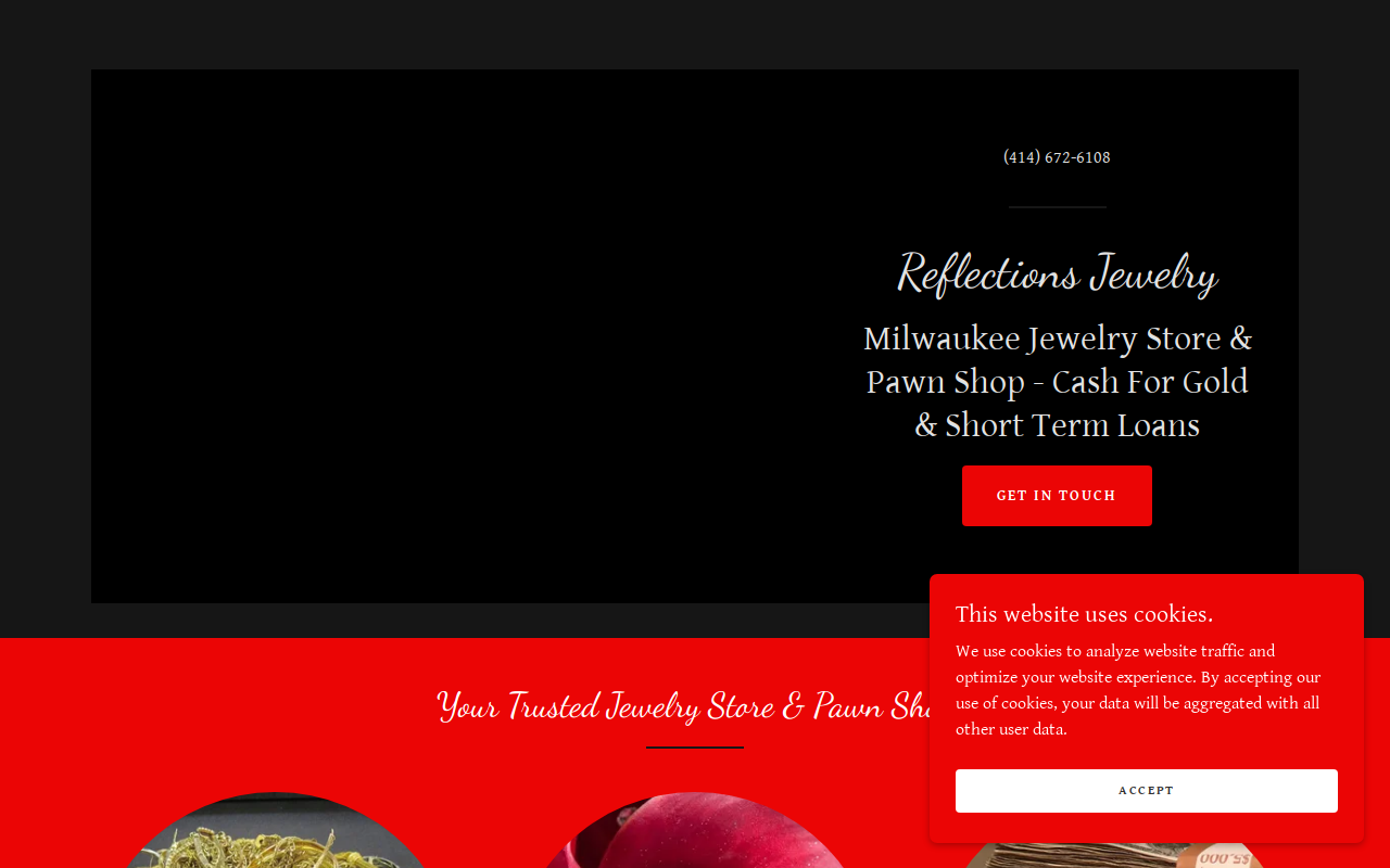 Reflections Jewelry website preview