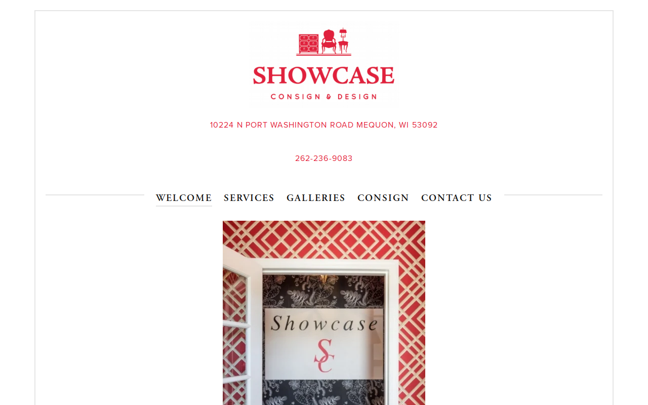 Showcase Consign & Design website preview
