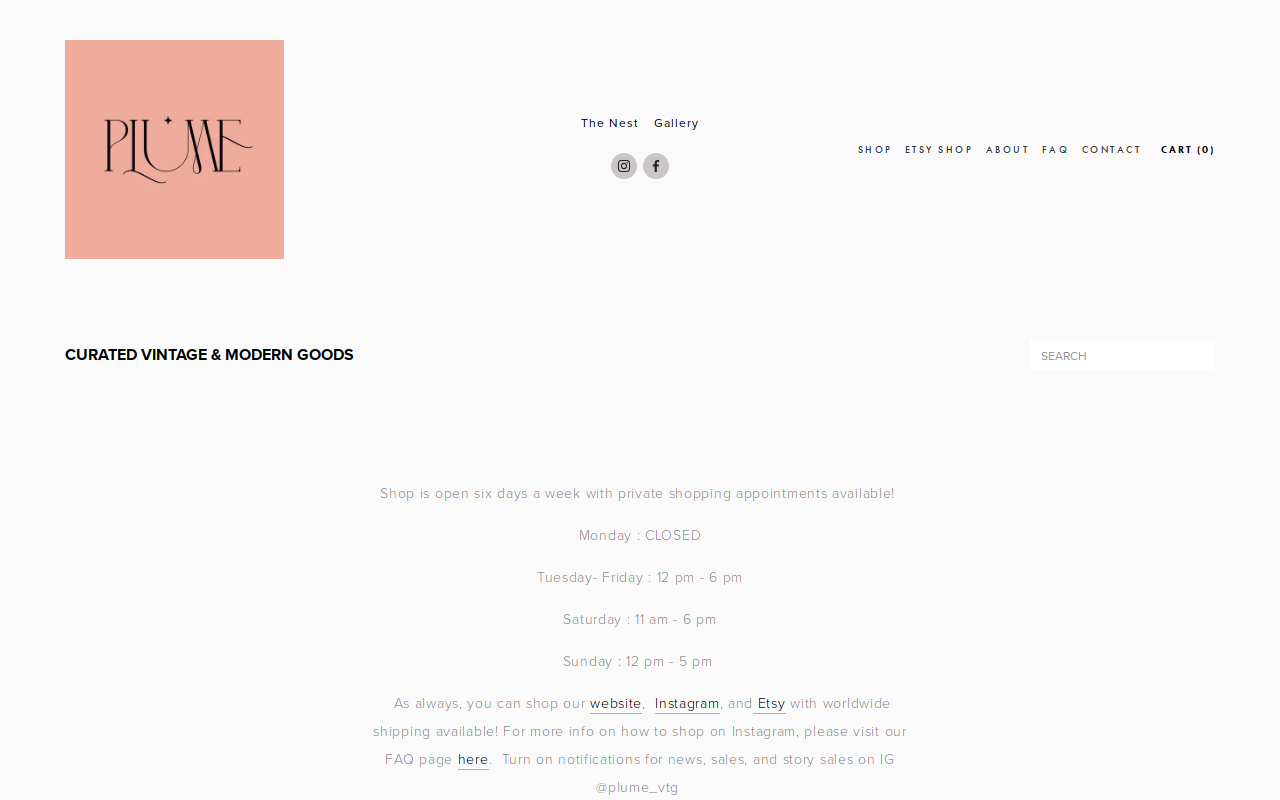 Plume website preview