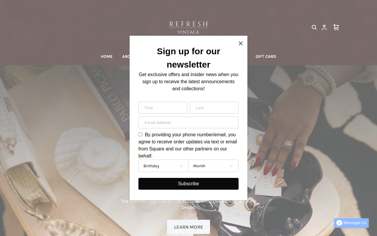 Refresh Vintage website preview