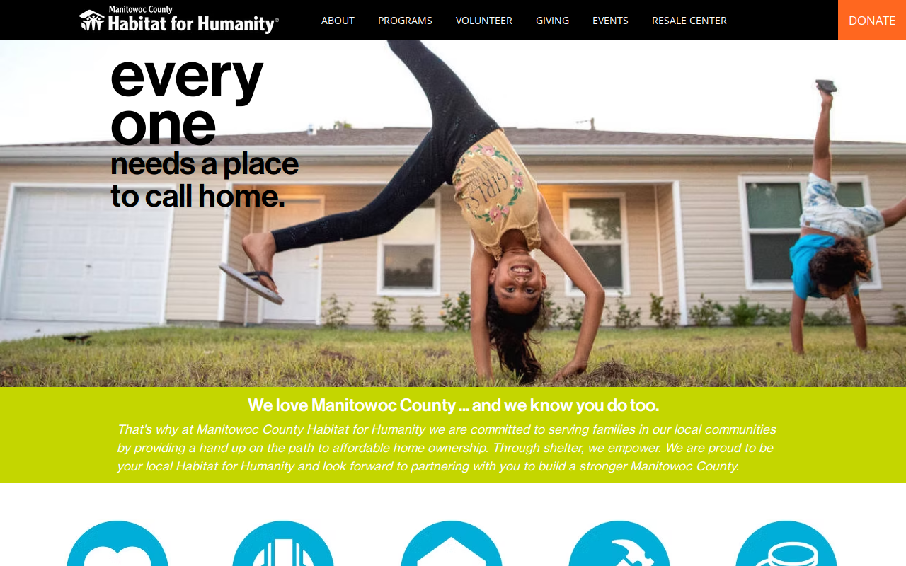 Manitowoc County Habitat For Humanity website preview