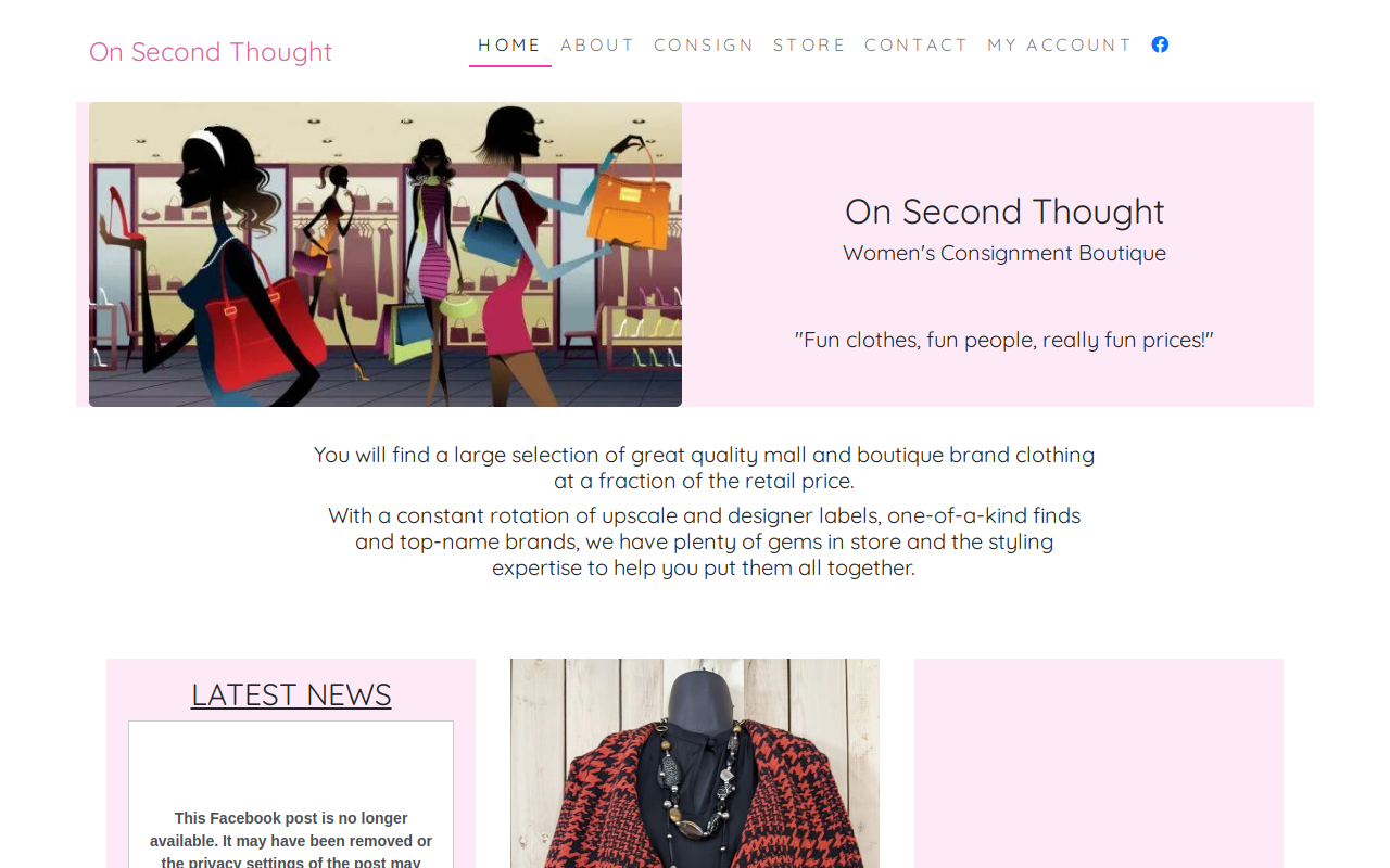 On Second Thought website preview