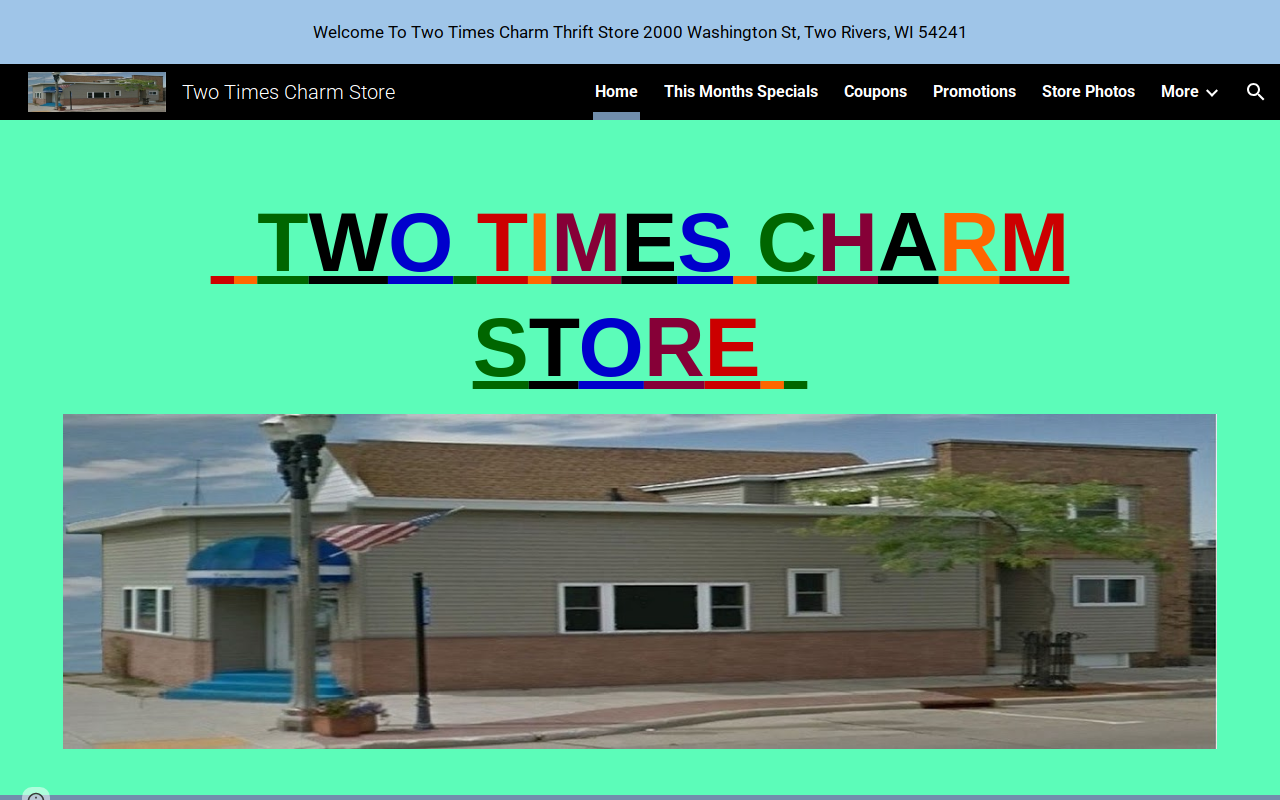 Two Times Charm Store website preview