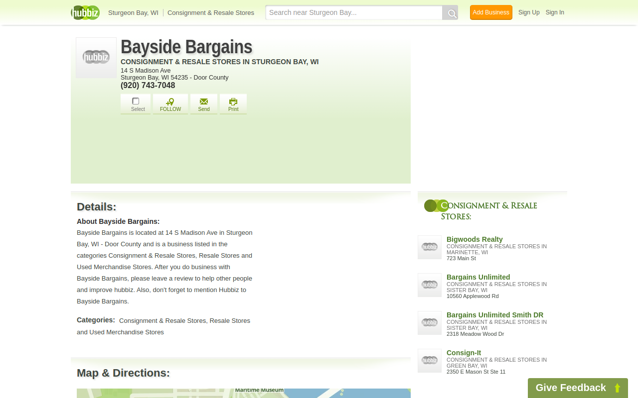 Bayside Bargains website preview