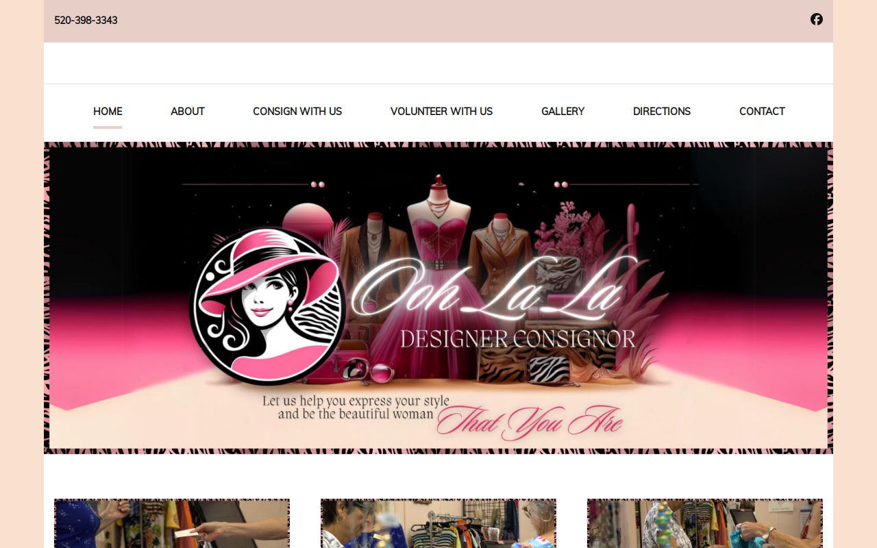 Ooh La La Designer Consignor website preview