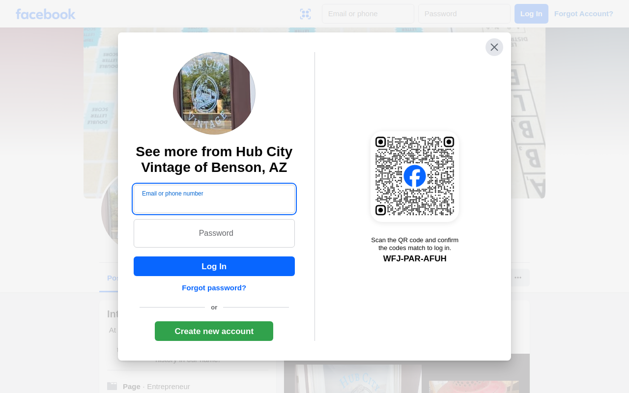 Hub City Vintage of Benson website preview