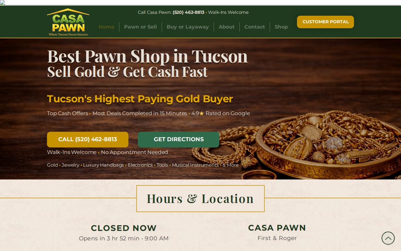 CASA PAWN website preview