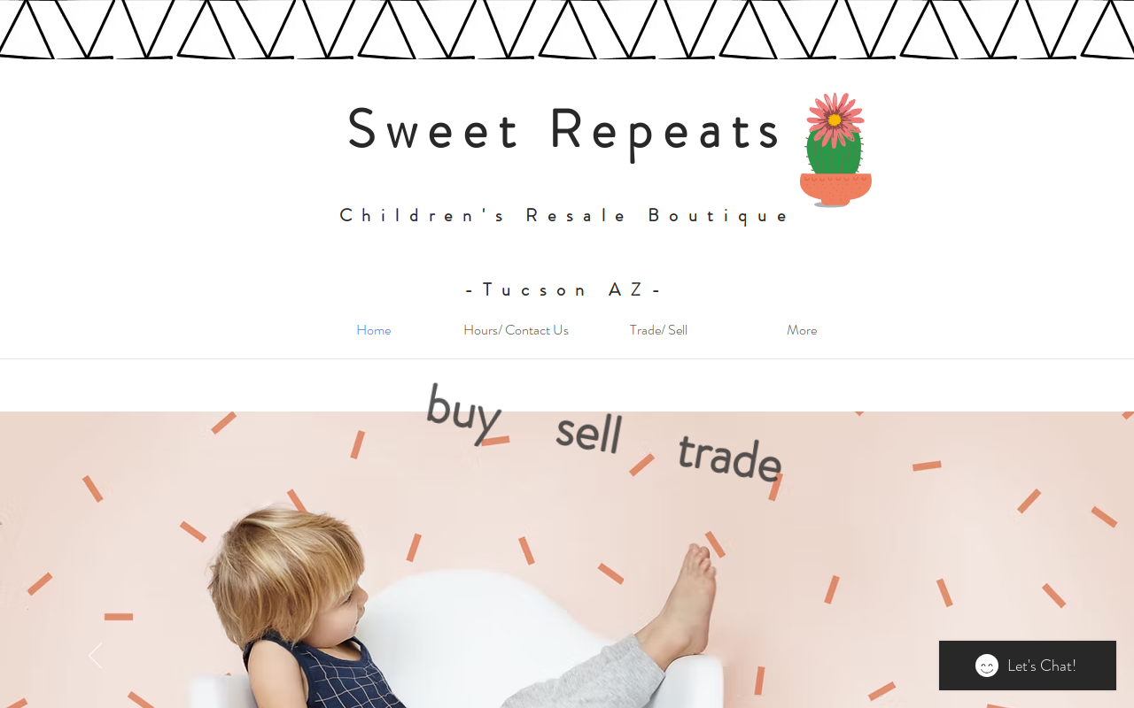Sweet Repeats Children's Resale Boutique website preview