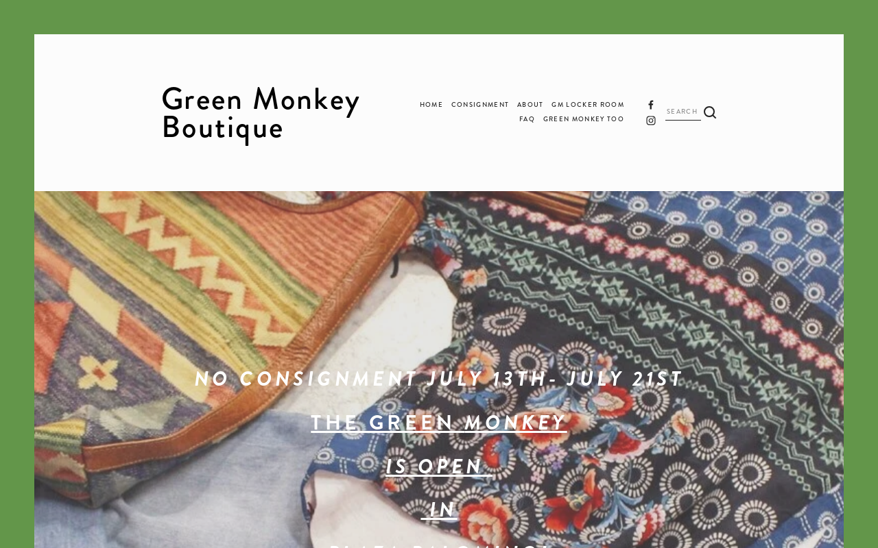 The Green Monkey Boutique website preview