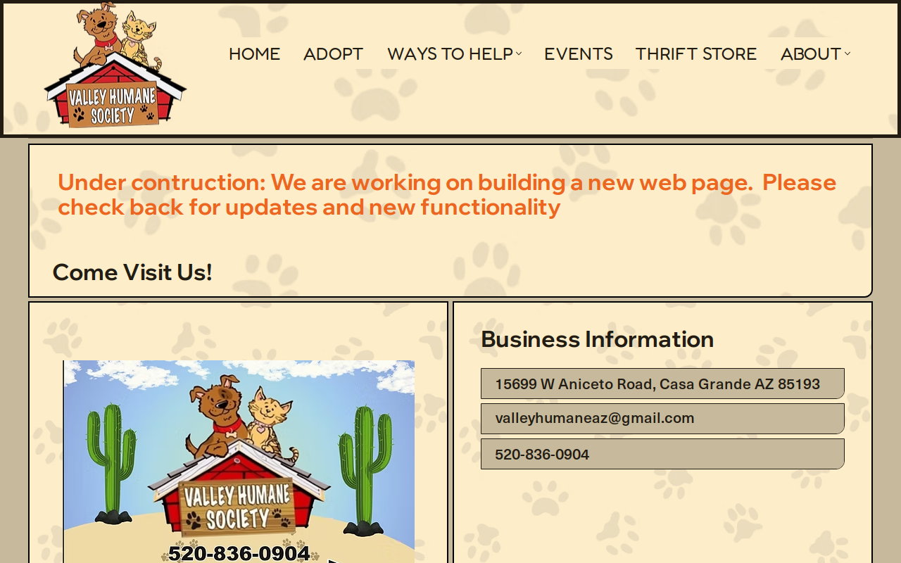 BowWow Meow Thrift Shop and Consignment website preview