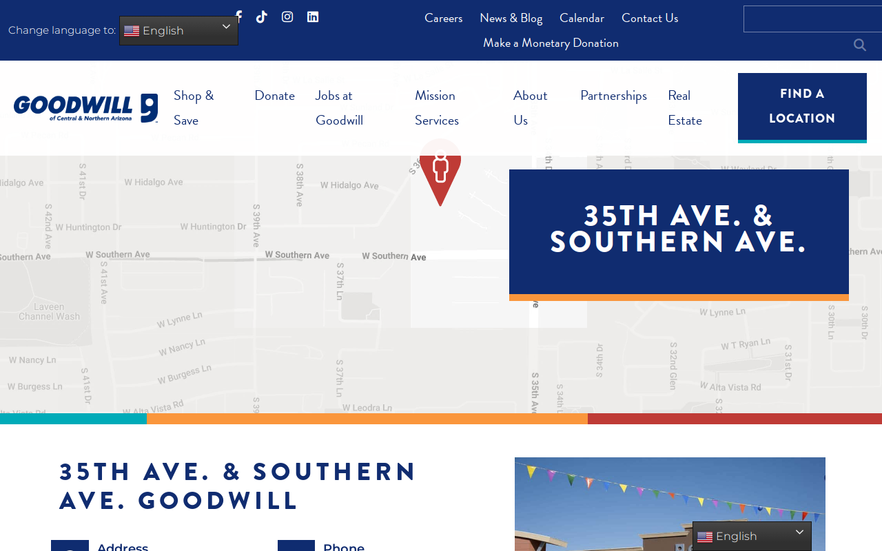 35th Avenue and Southern Goodwill Retail Store and Donation Center website preview
