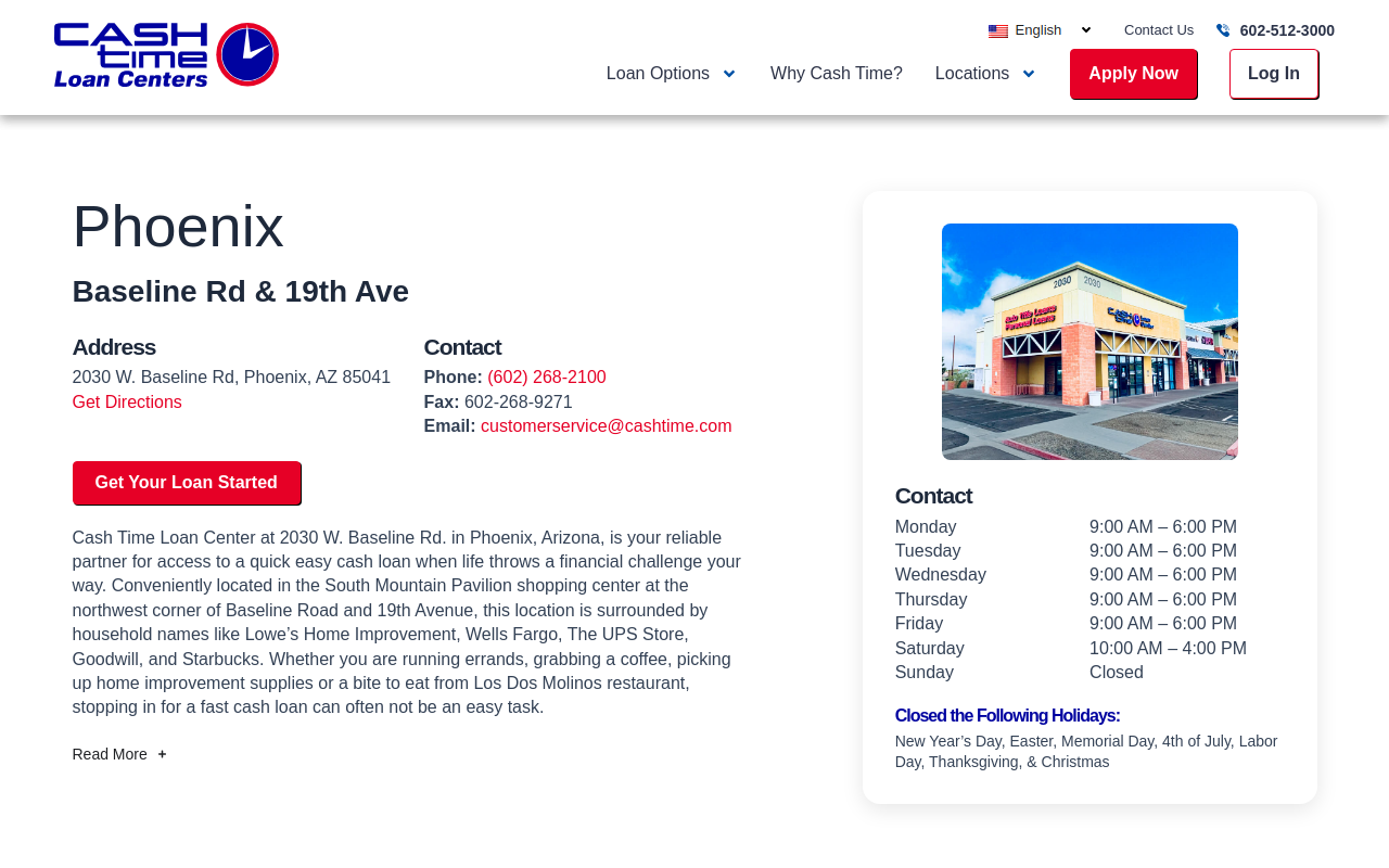 19th Ave. & Baseline Rd. website preview
