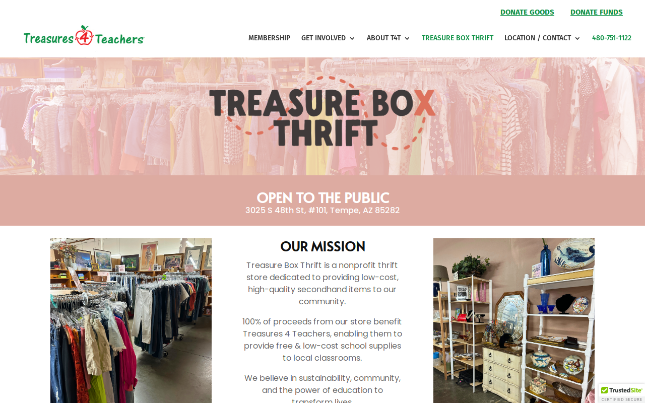 T4T Thrift Shop website preview