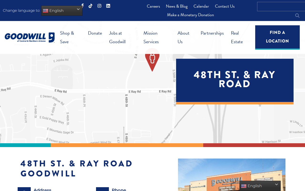 Goodwill Retail Store and Donations Center website preview