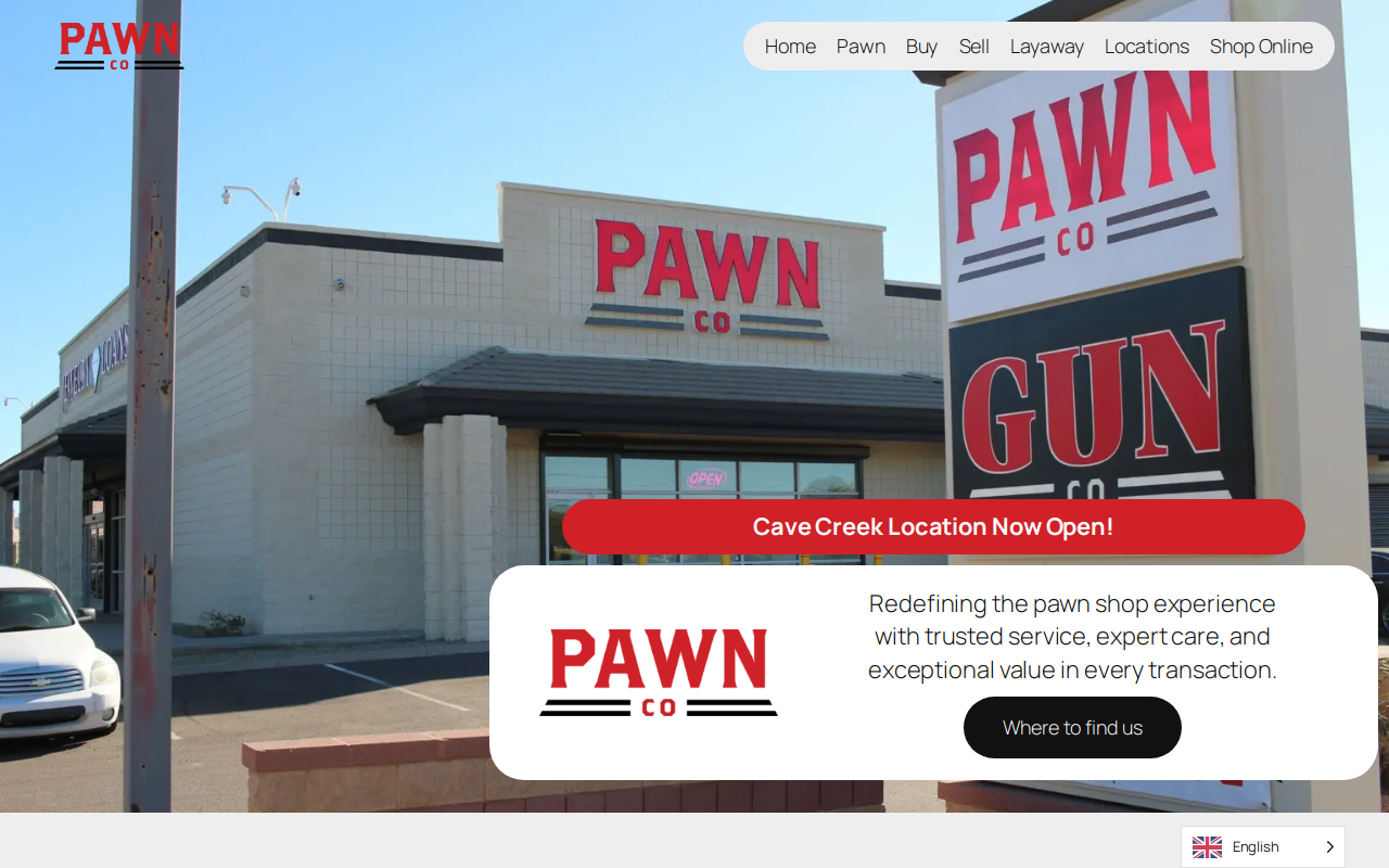 PawnCo website preview