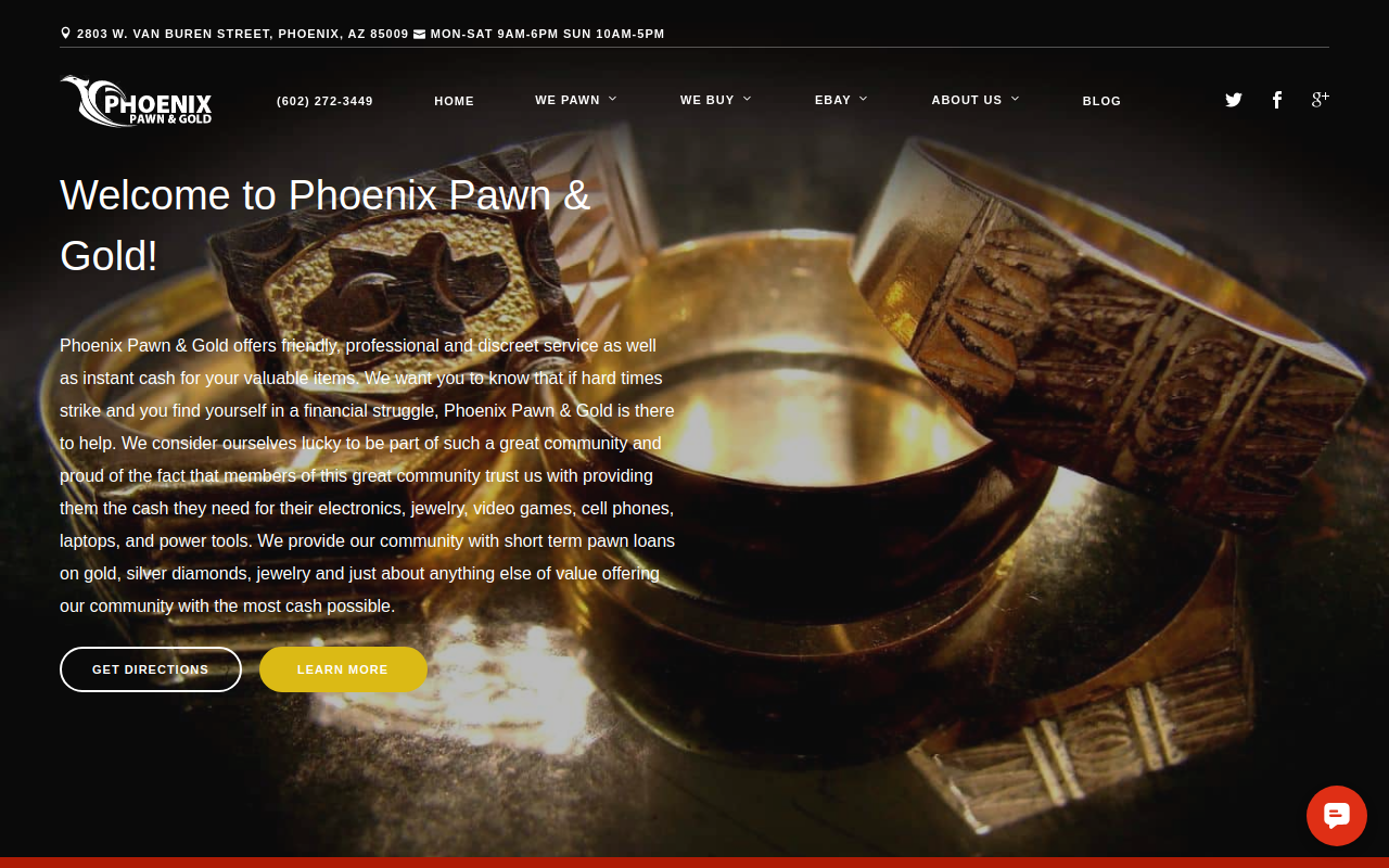 Phoenix Pawn & Gold website preview