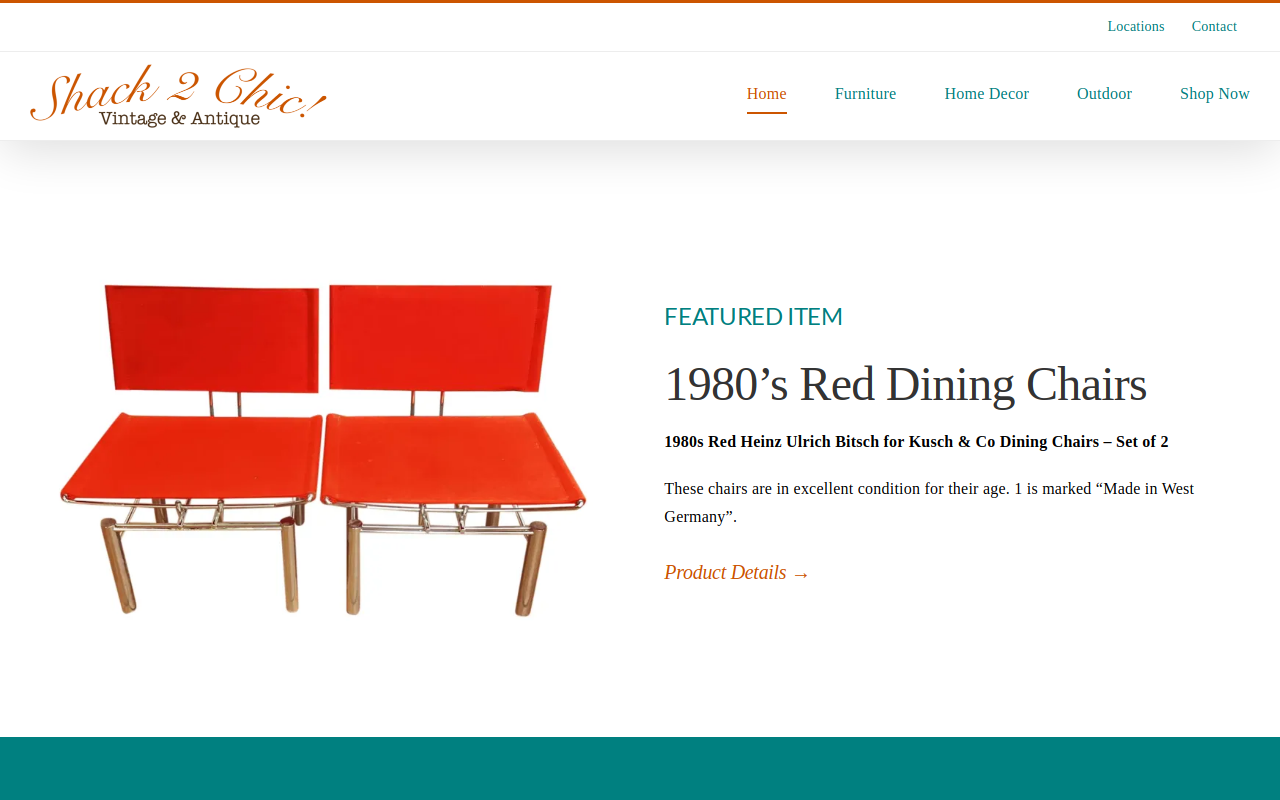 Shack2Chic website preview