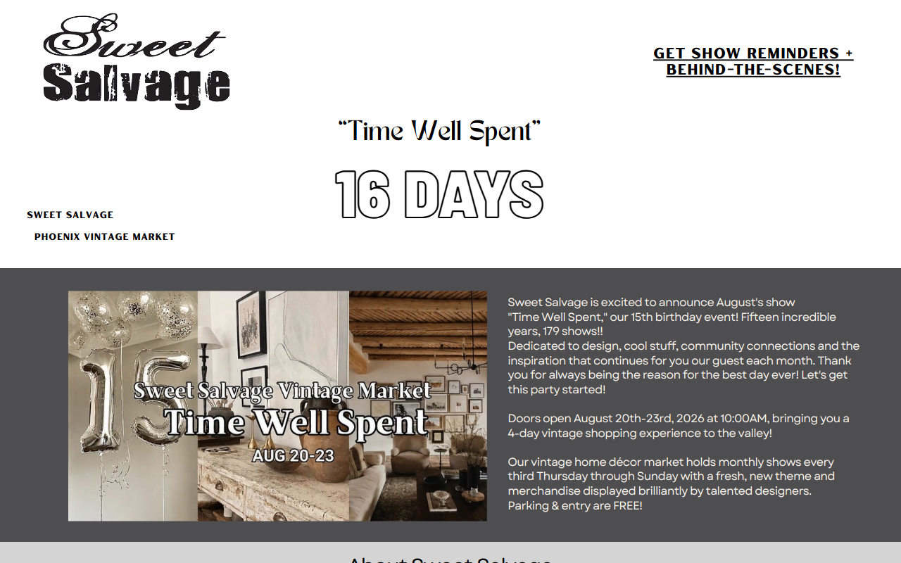 Sweet Salvage website preview