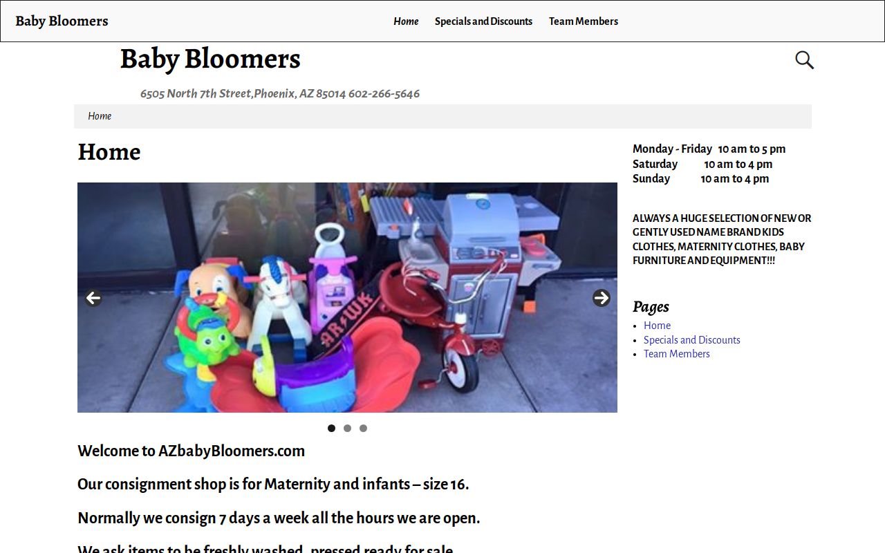 Baby Bloomers website preview
