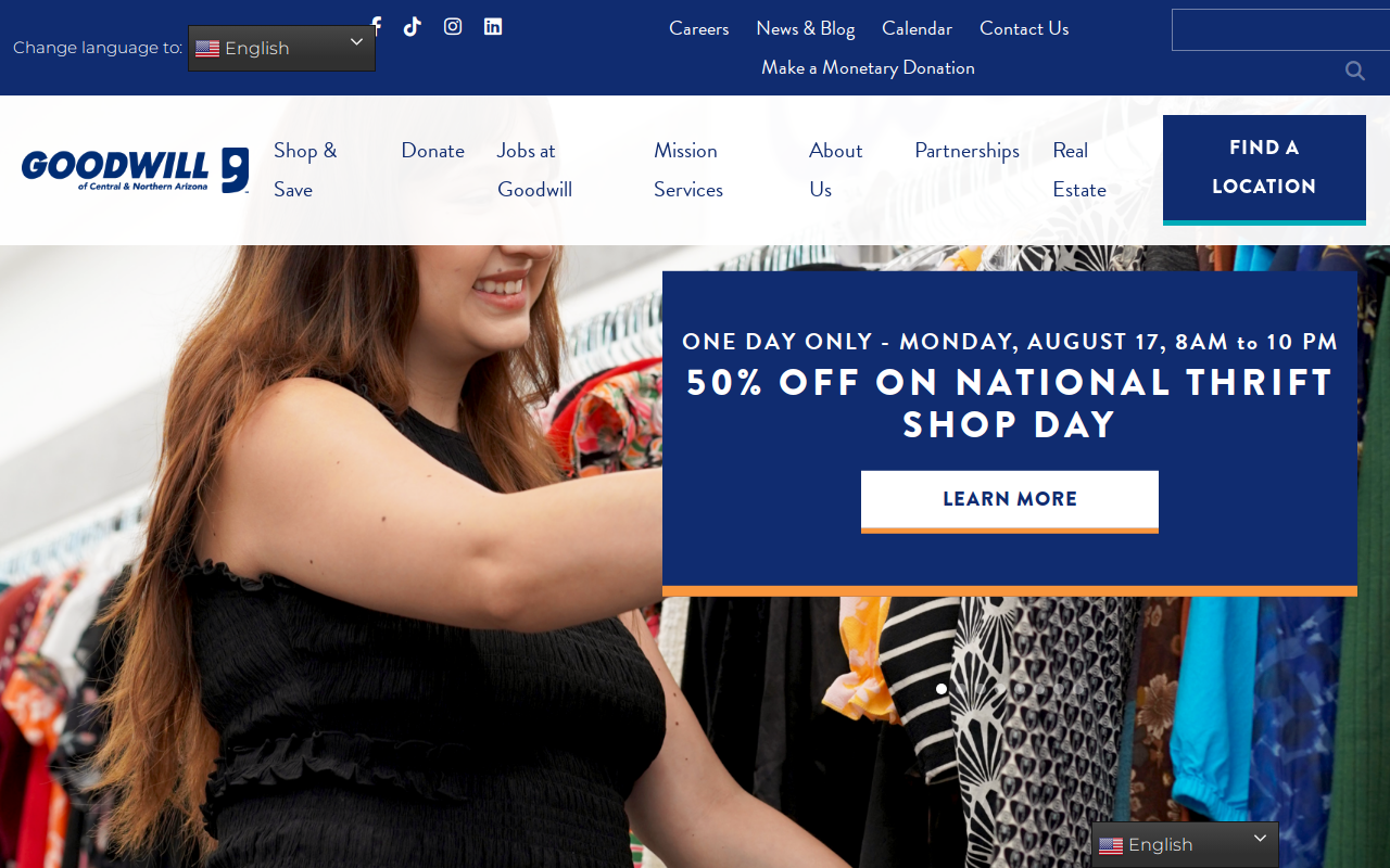 Queen Creek & Higley Goodwill Retail Store And Donation Center website preview