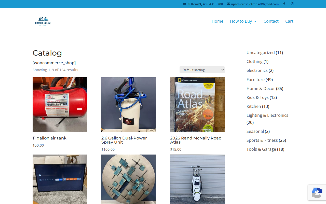 Upscale Resale and Transit website preview