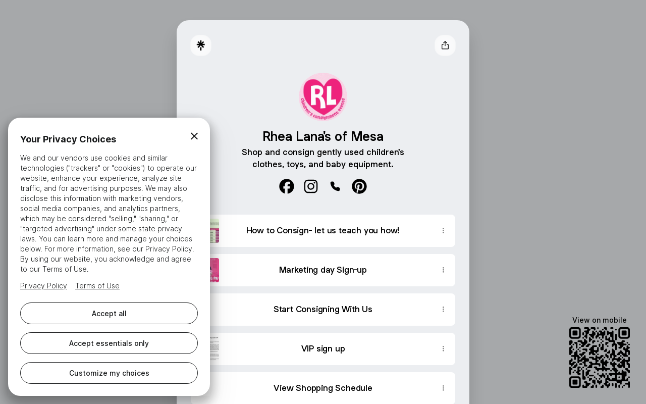 Rhea Lana's of Mesa website preview