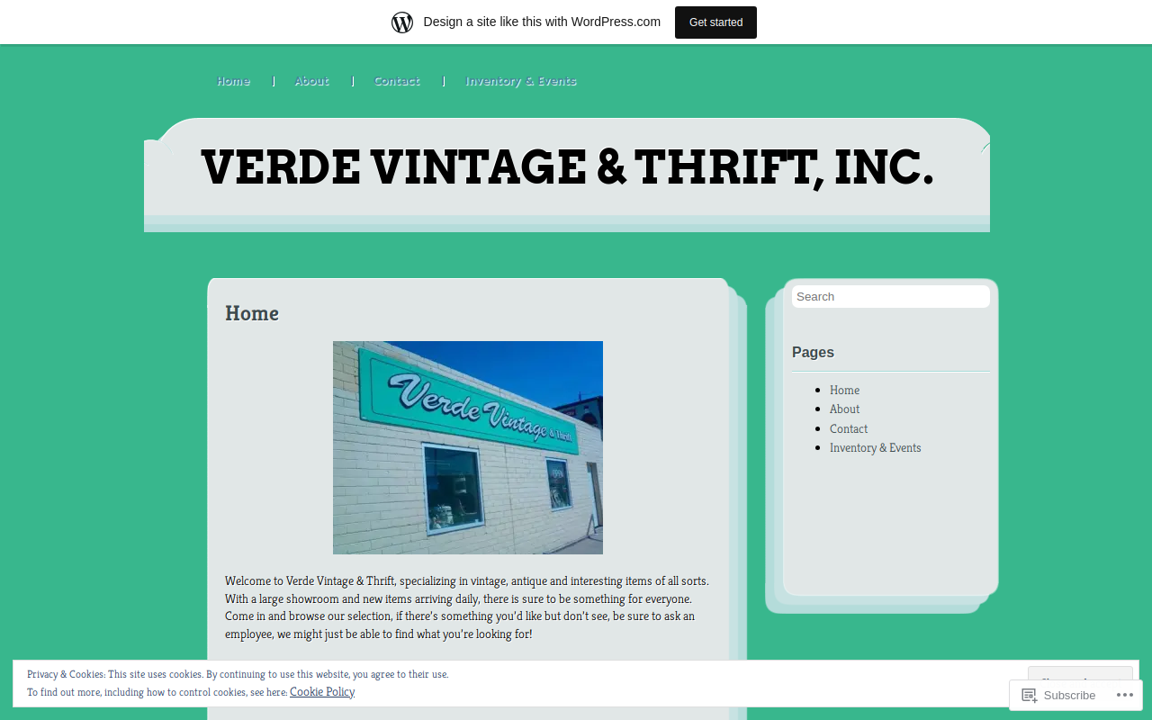 Verde Vintage & Thrift Inc. website preview