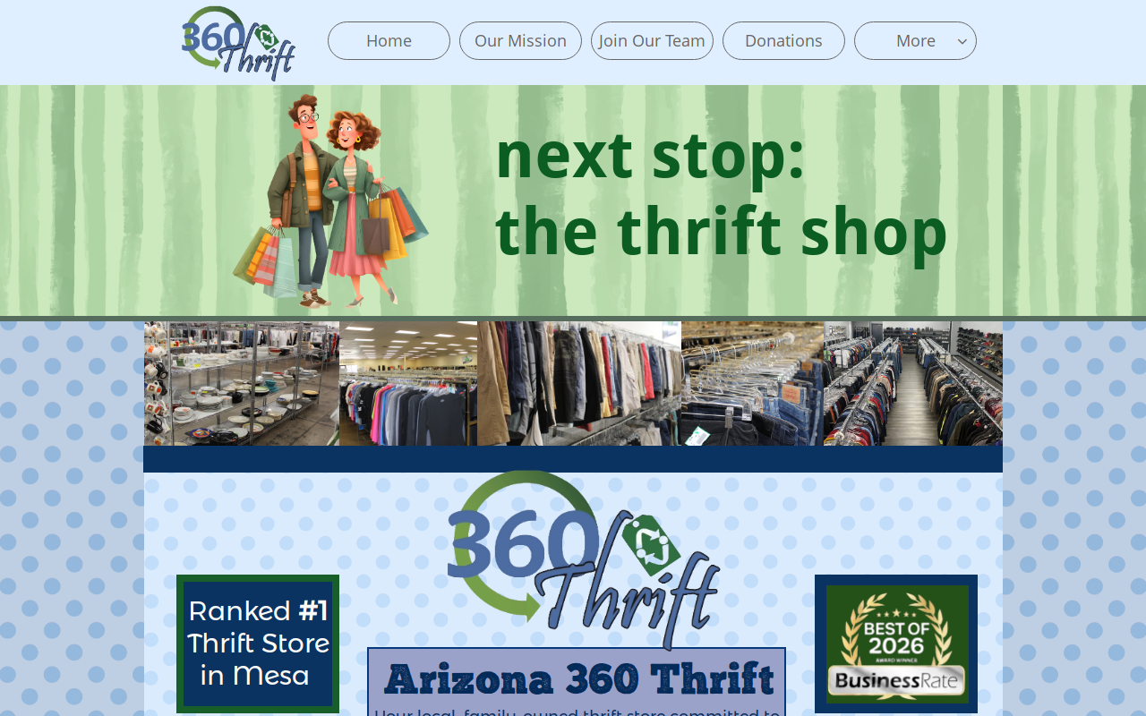 360 Thrift Store website preview