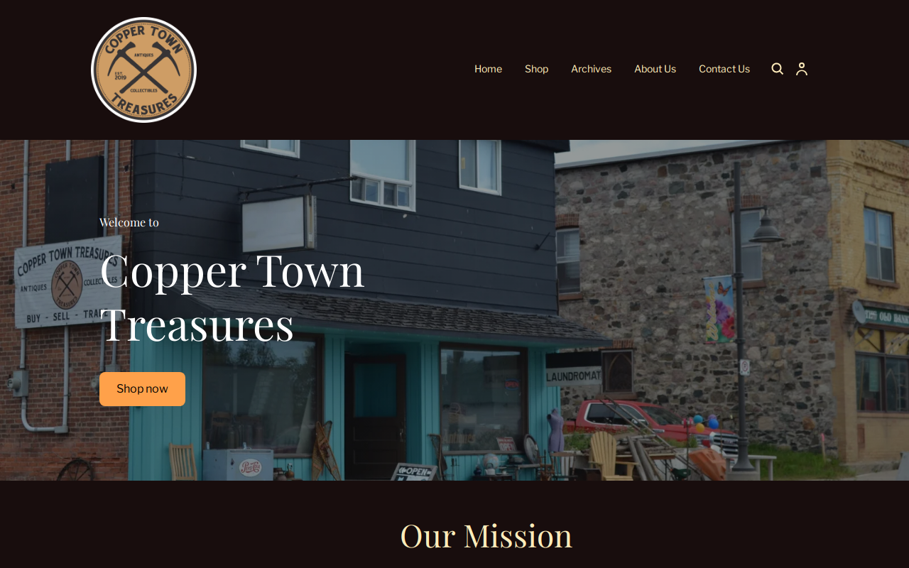 Copper Town Treasure Depot website preview