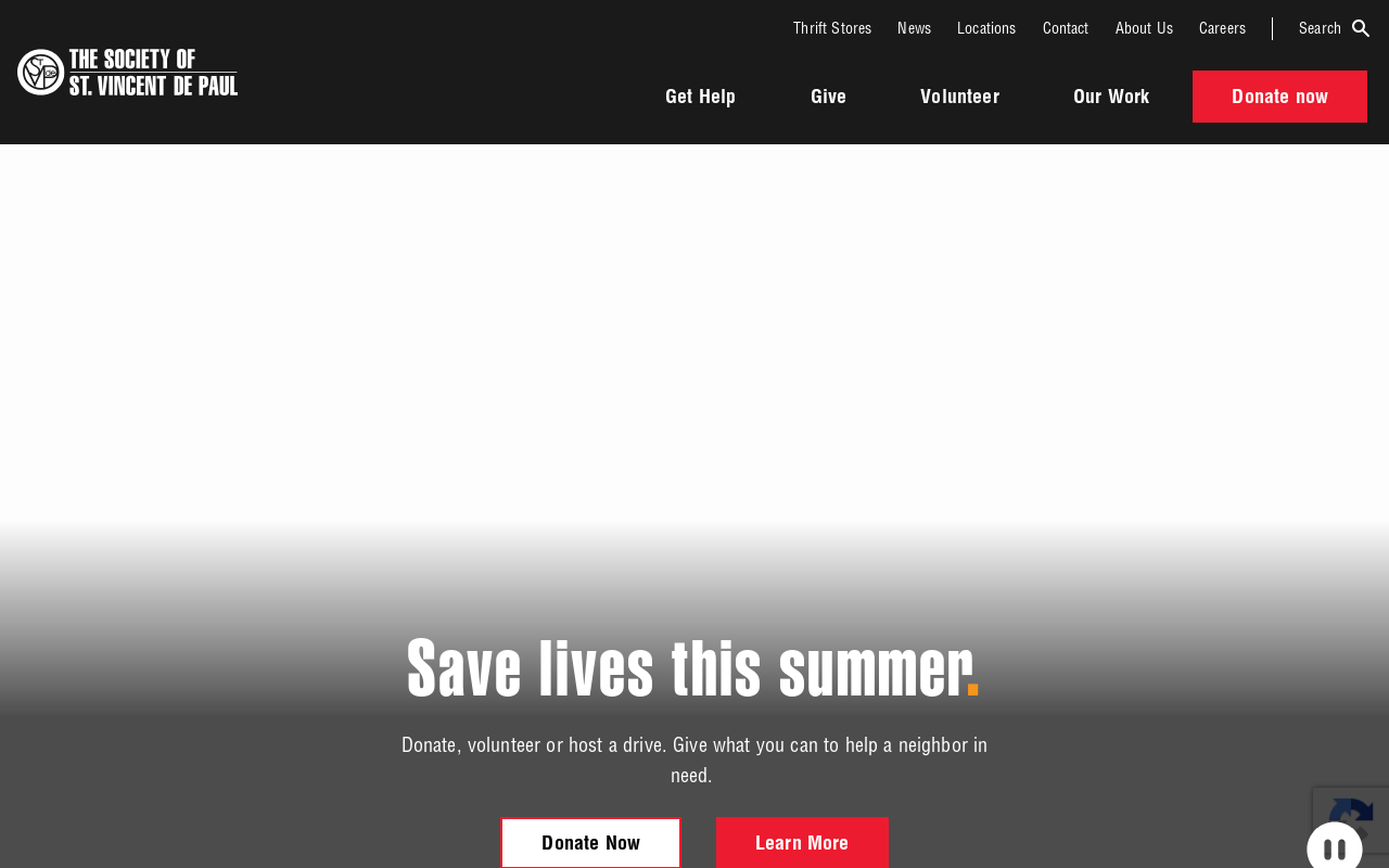 Society of St. Vincent de Paul website preview