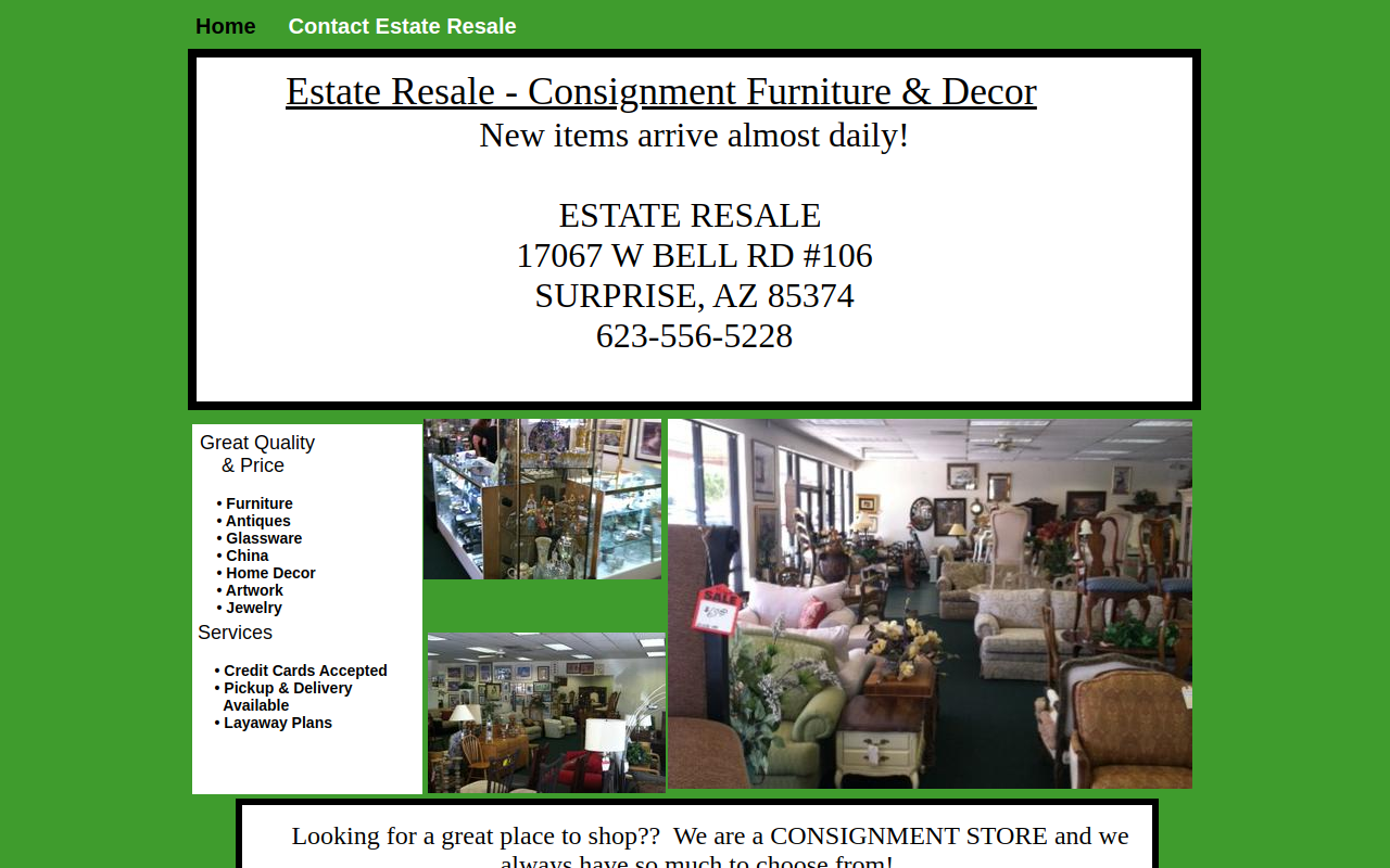 Estate Resale website preview