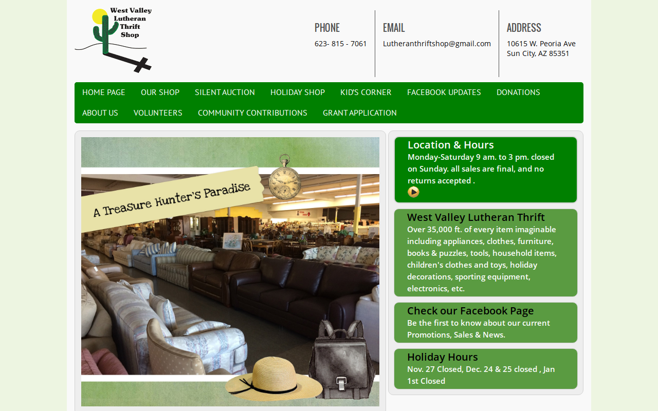 Lutheran Thrift Shop website preview