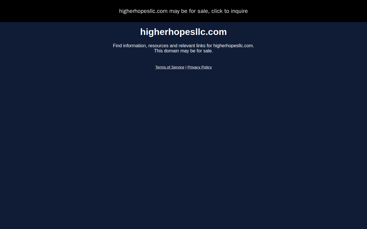 Higher Hopes Thrift Store website preview